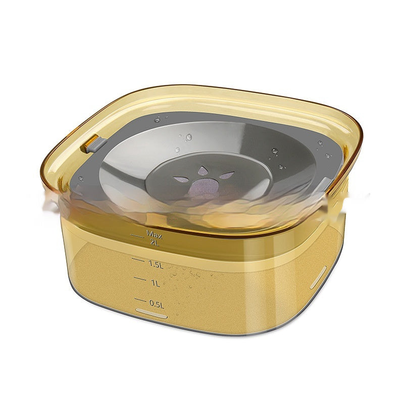 70oz Spill‑Proof Dog Water Bowl – Large 2L Transparent Slow Drinking Bowl for Dogs