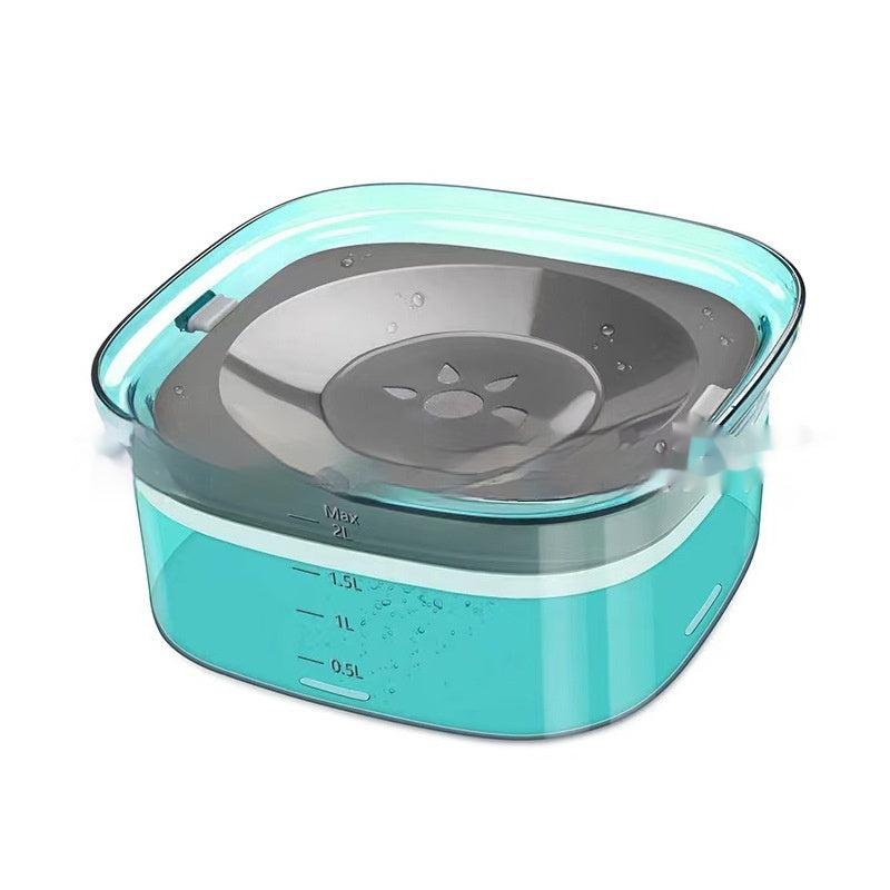 70oz Spill‑Proof Dog Water Bowl – Large 2L Transparent Slow Drinking Bowl for Dogs