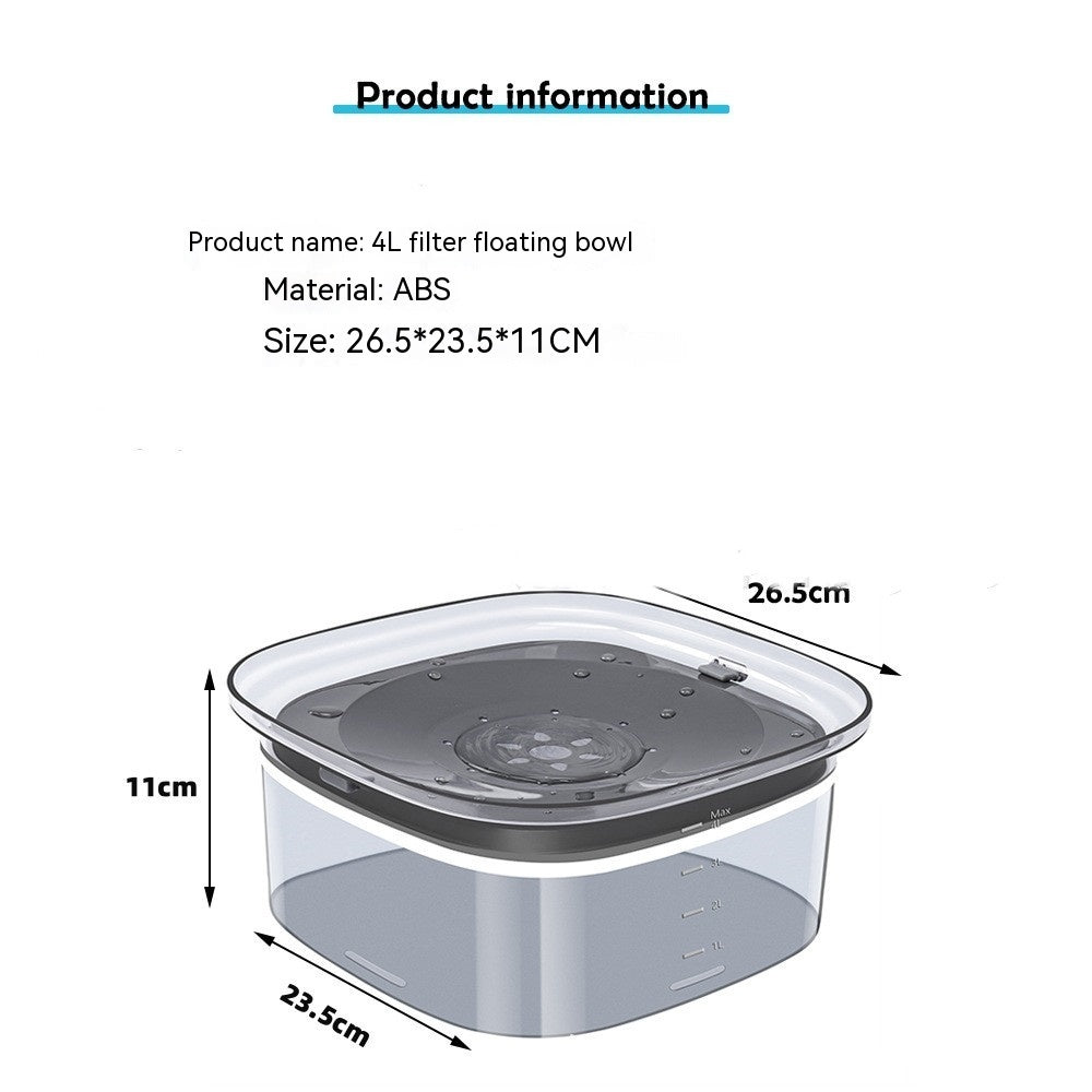 70oz Spill‑Proof Dog Water Bowl – Large 2L Transparent Slow Drinking Bowl for Dogs