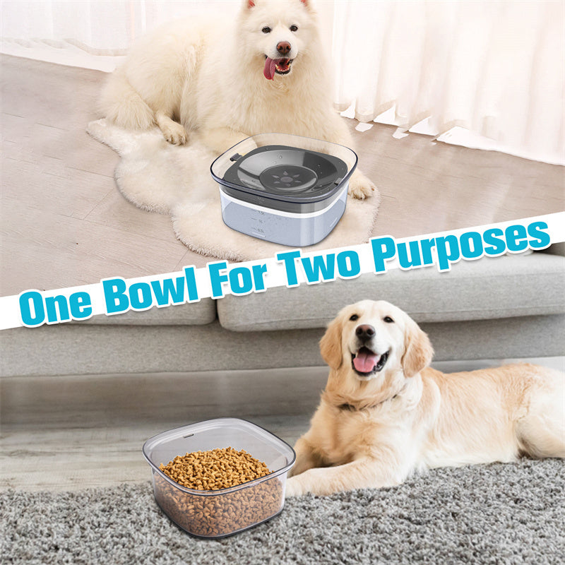 70oz Spill‑Proof Dog Water Bowl – Large 2L Transparent Slow Drinking Bowl for Dogs